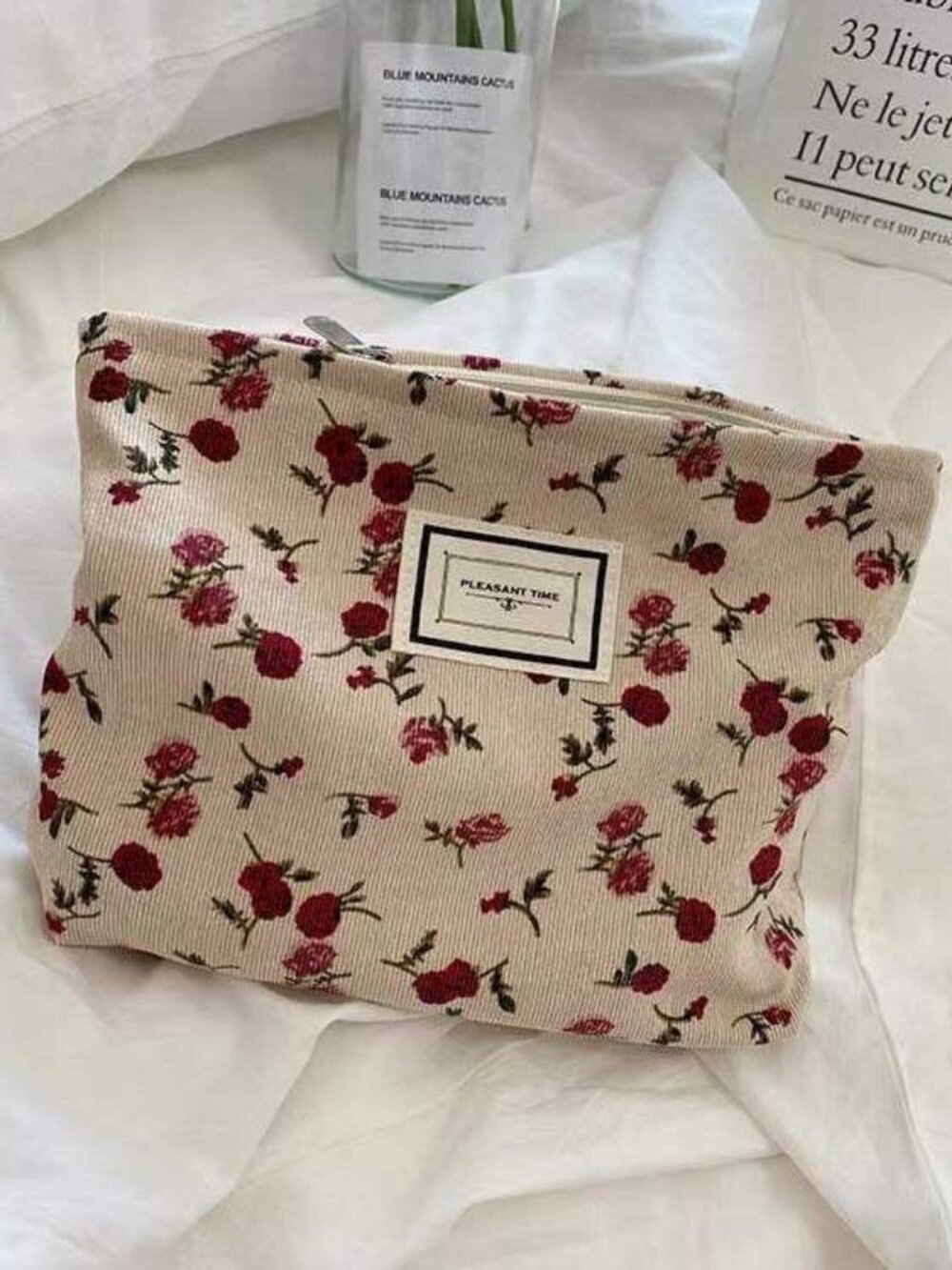 floral flower make up bag